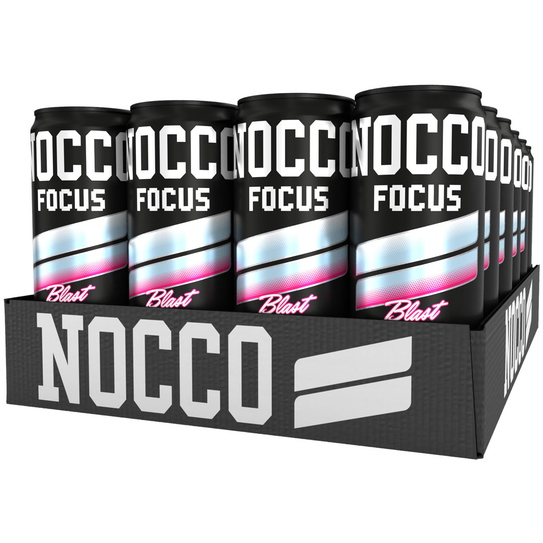 24 x NOCCO Focus 330 ml Raspberry Blast