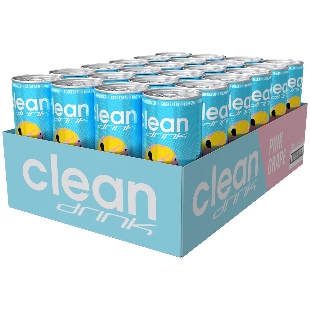 24 x Clean Drink 330 ml Pink Grape