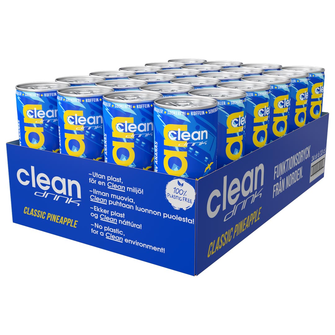 24 x Clean drink 330 ml Classic Pineapple