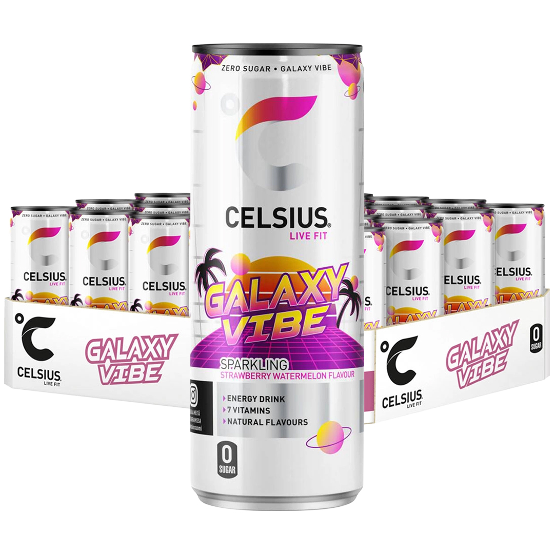 24 x Celsius 355 ml Galaxy Vibe - Watermelon Strawberry