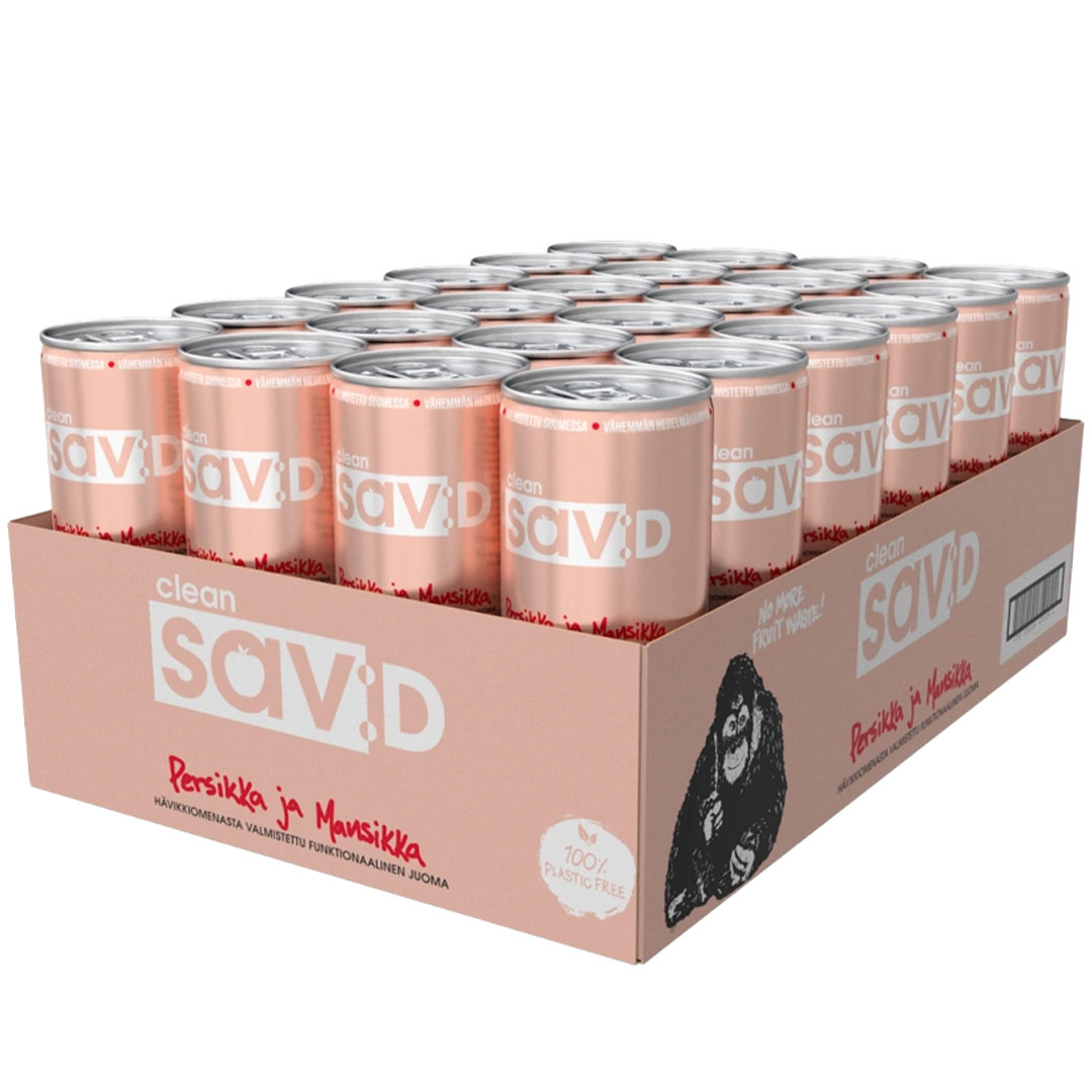 24 x Clean sav:D 330 ml Mansikka Persikka SUPER DEAL