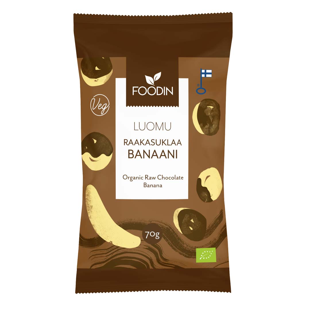Foodin Raw Chocolate Coated Banana Organic 70 g