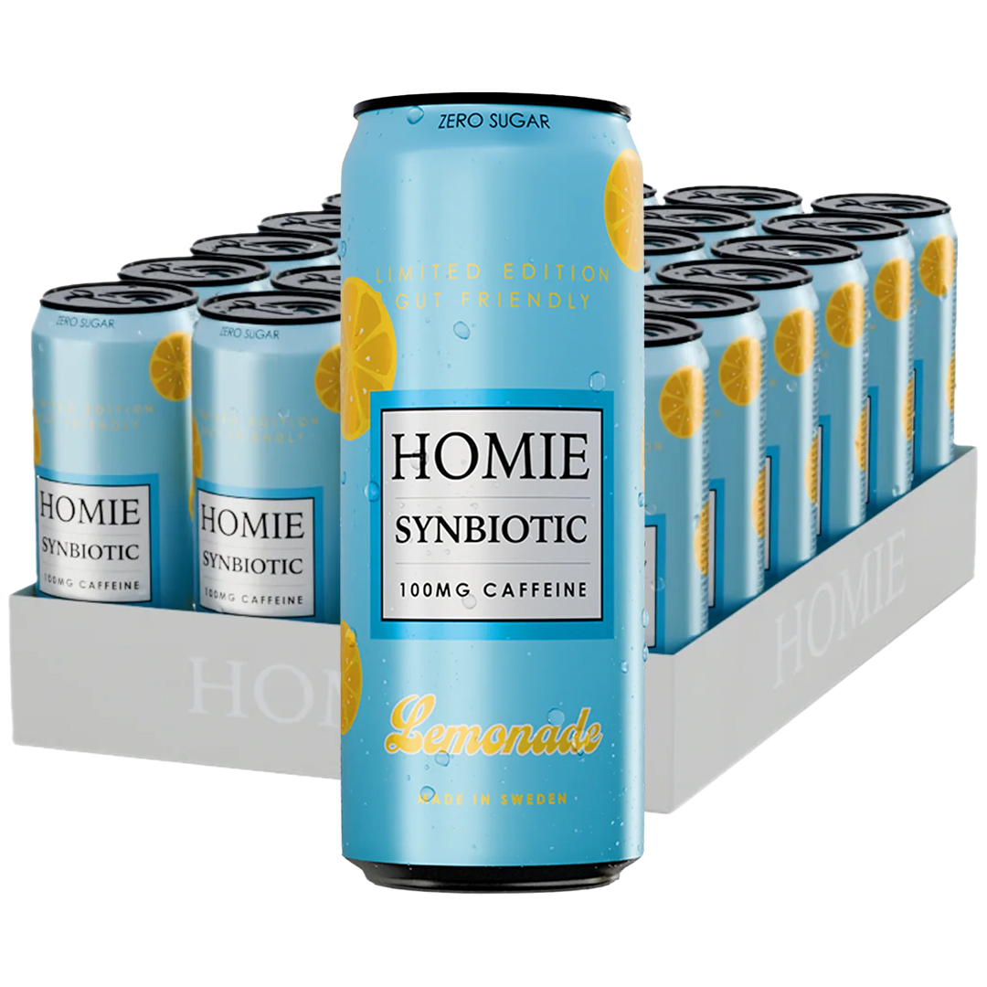 24 x Homie Wake Up Synbiotic 330 ml Lemonade 