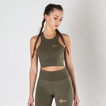 Fitnessjunkie Signature Crop Top Khaki