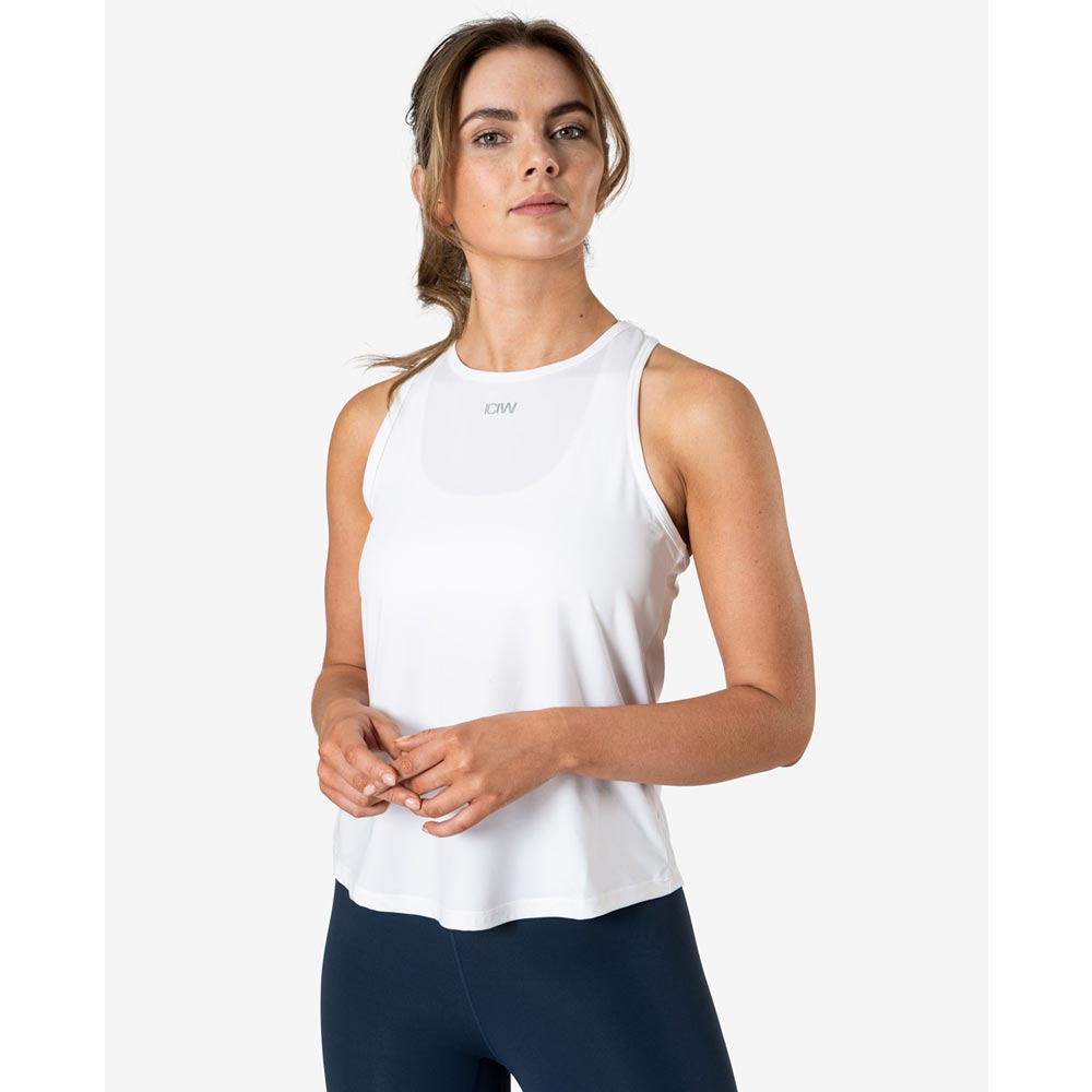 ICANIWILL High Neck Tank Top White