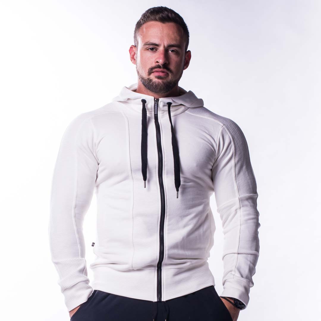 NEBBIA AW Zip Up Hoodie Cream