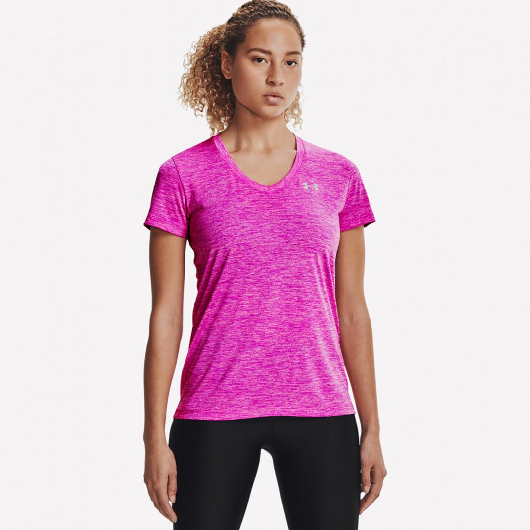Under Armour Womens UA Tech Twist V-Neck Meteor Pink