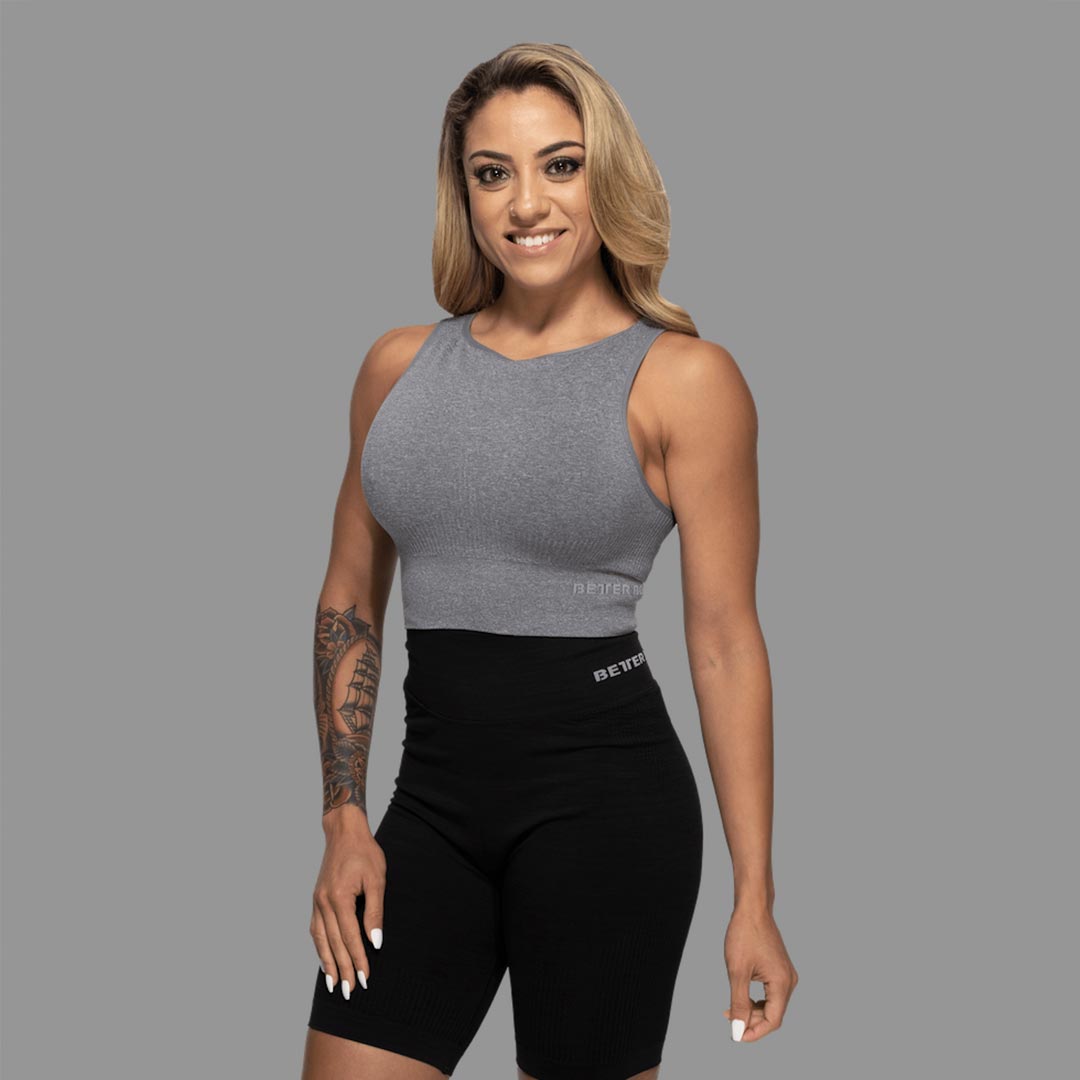 Better Bodies Rib Seamless Top Grey Melange