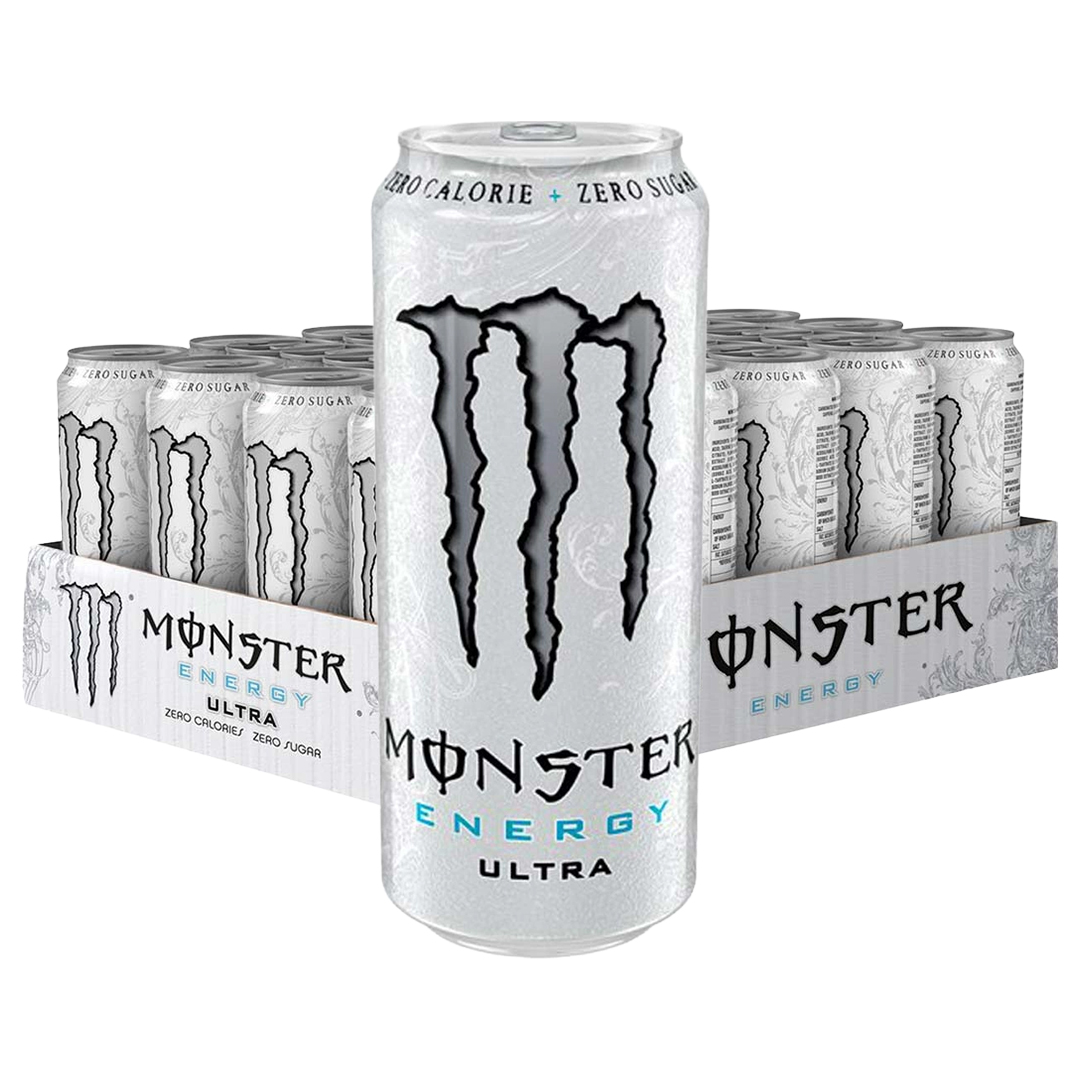 24 x Monster Energy 500 ml Ultra White (sokeriton)