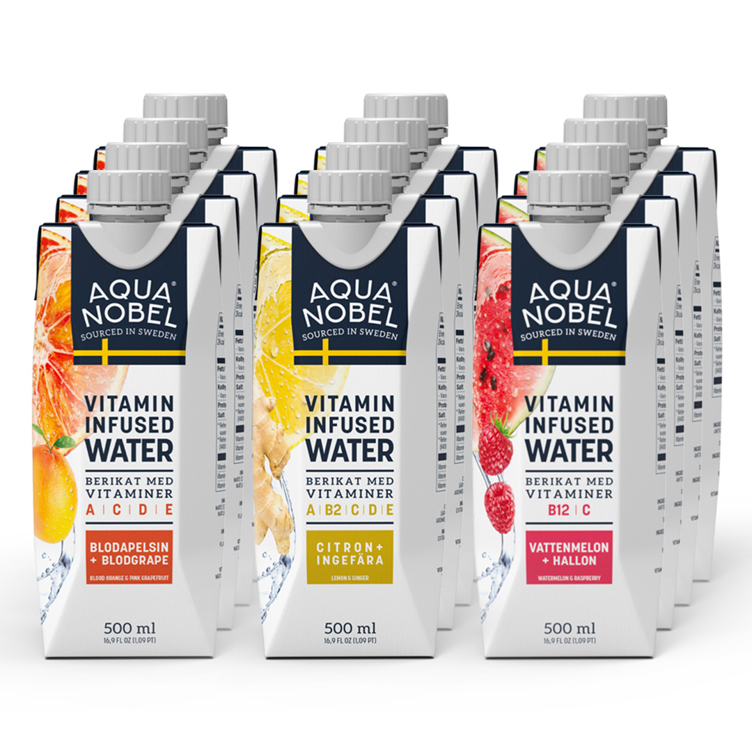 12 x Aqua Nobel Vitaminvatten 500 ml