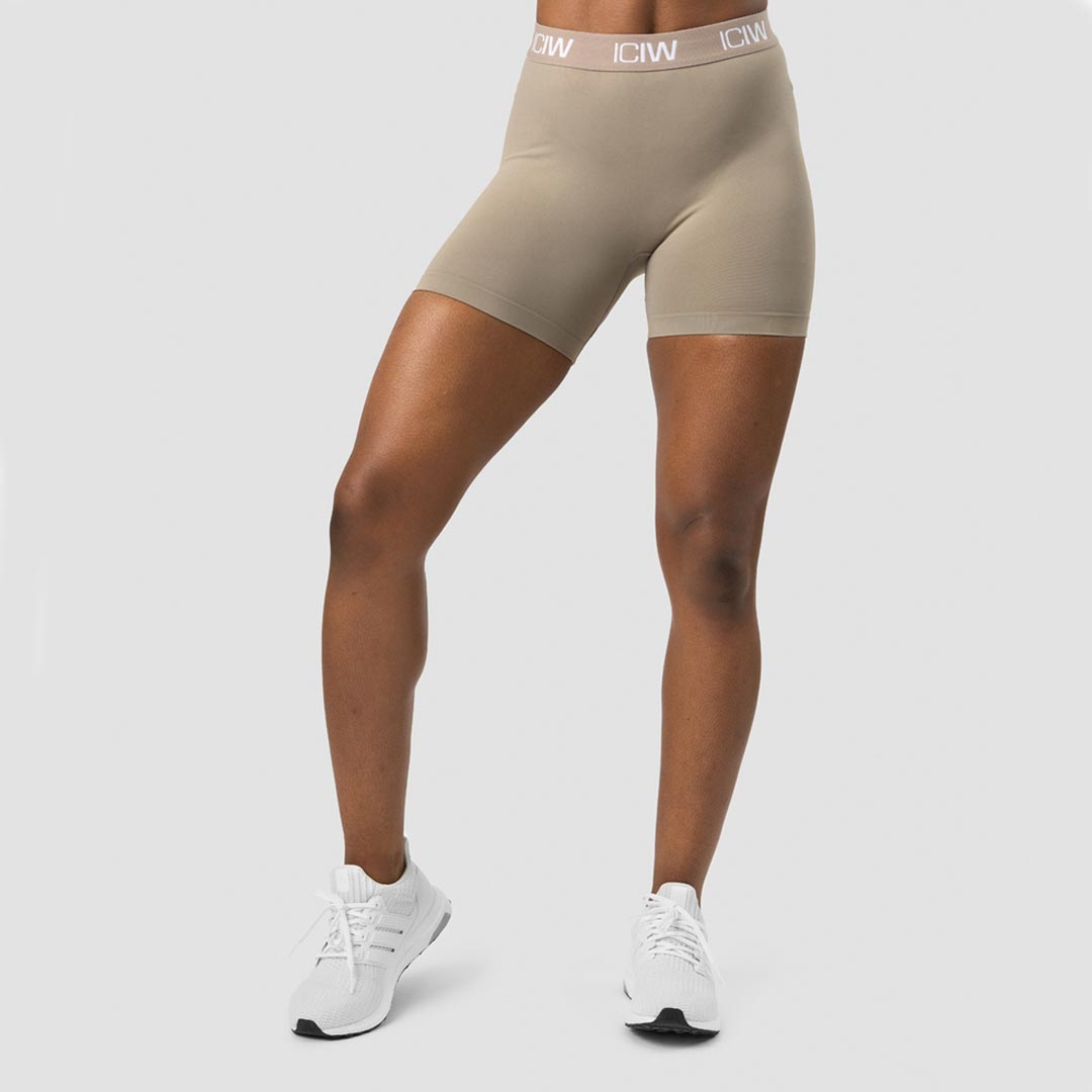ICANIWILL Define Seamless Logo Shorts Taupe