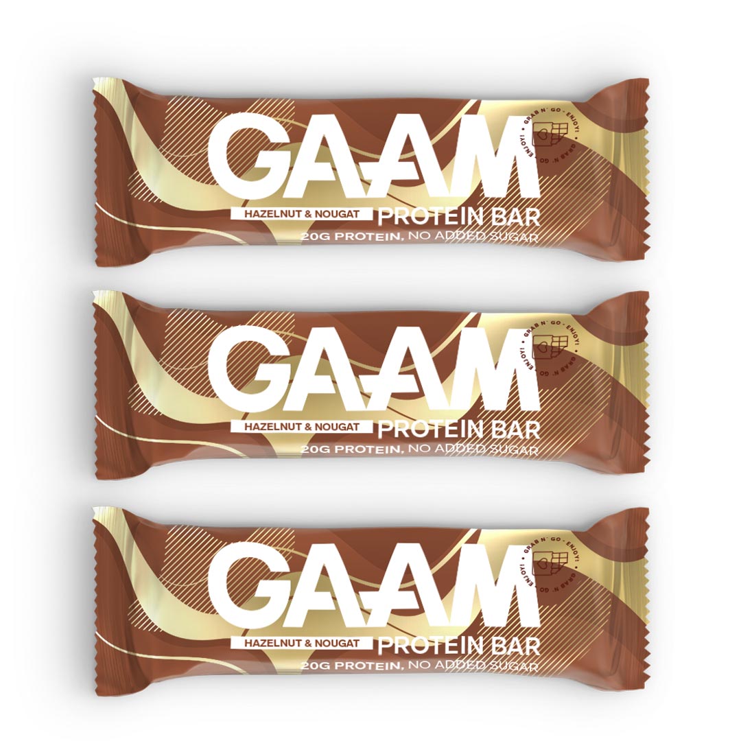 3 x GAAM Protein Bar Hazelnut & Nougat