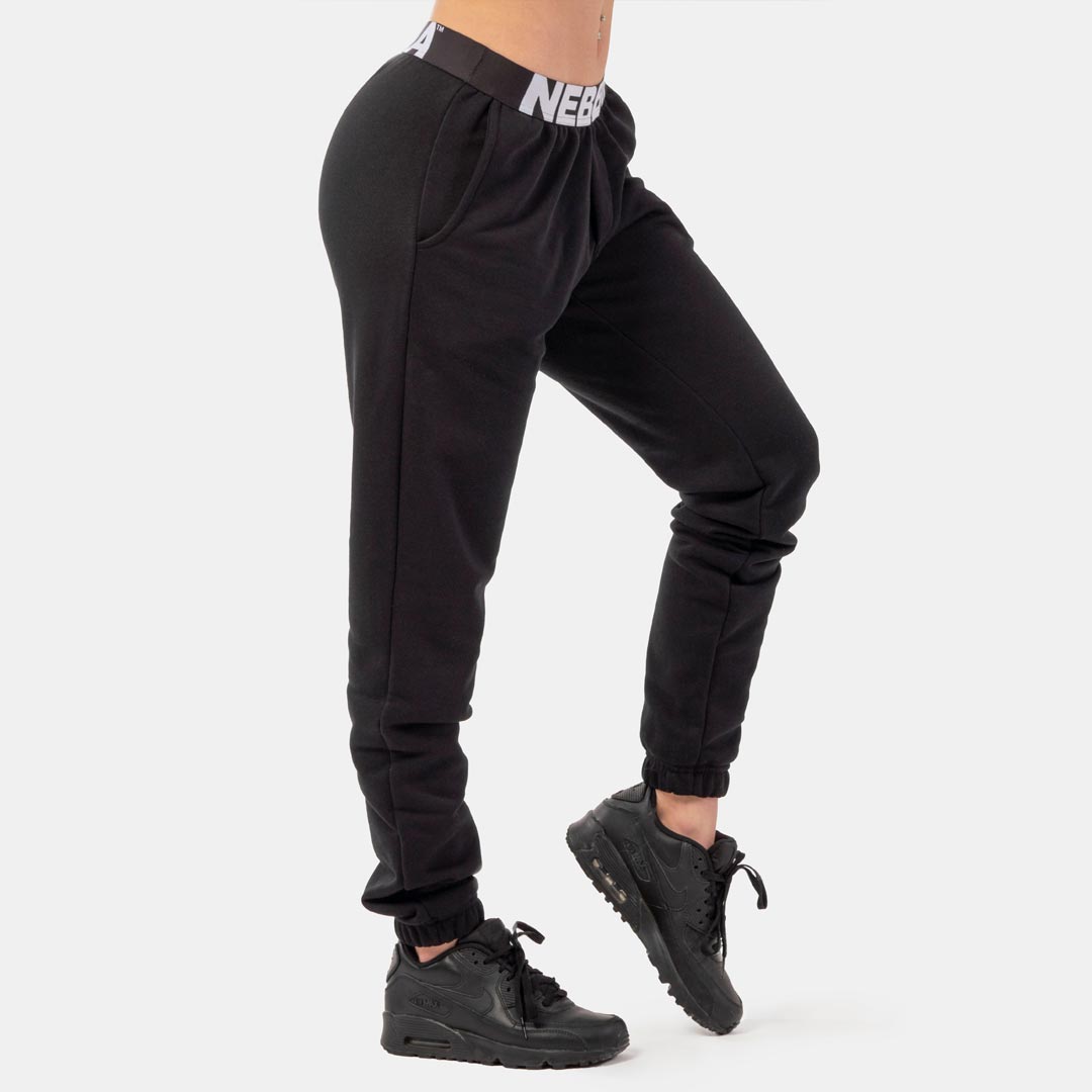 NEBBIA Iconic Mid-Waist Sweatpants Black