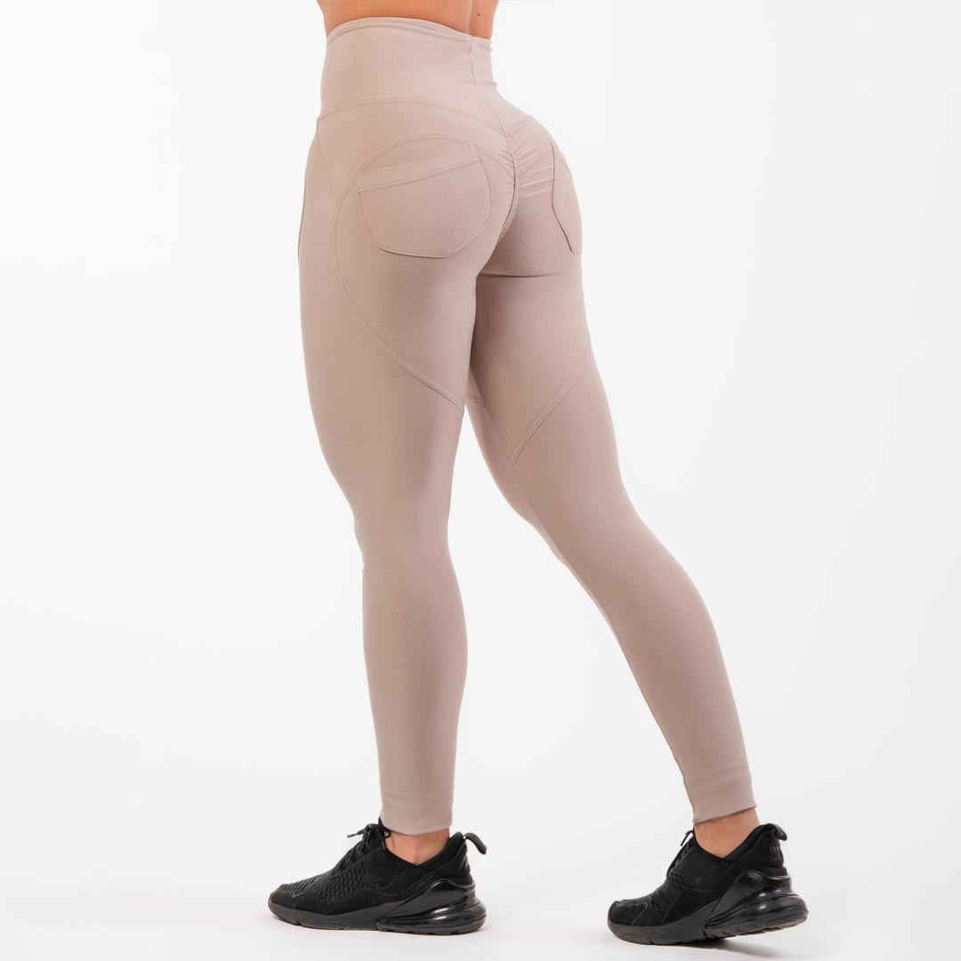 NEBBIA High Waist Bubble Butt Lifting Pants Cream