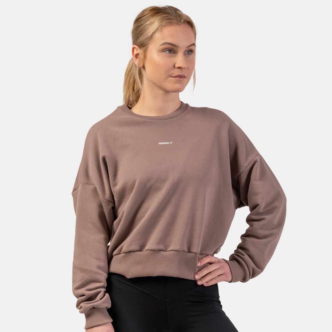 NEBBIA Loose Fit Sweatshirt Feeling Good Brown