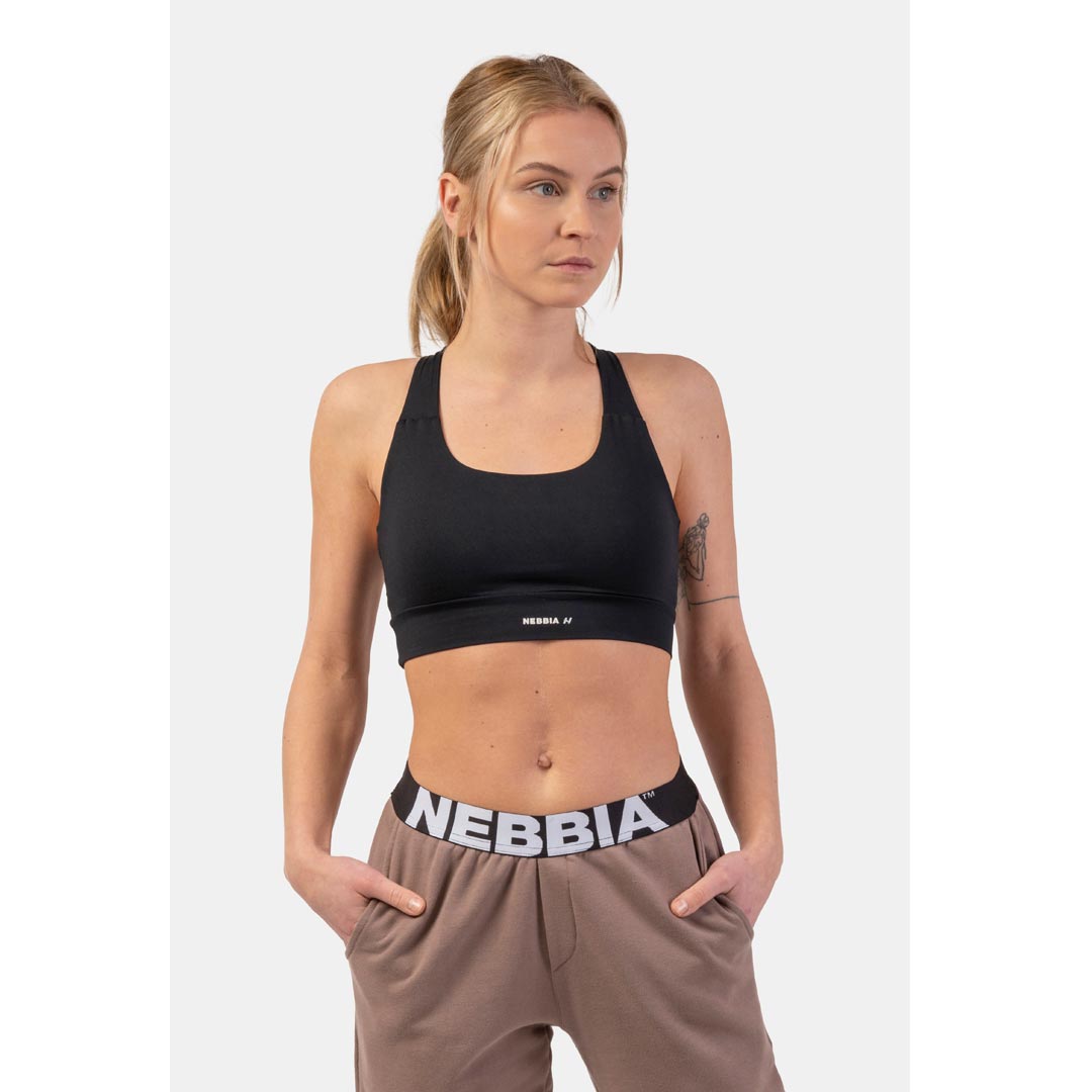 NEBBIA Active Sports Bra with medium impact Black
