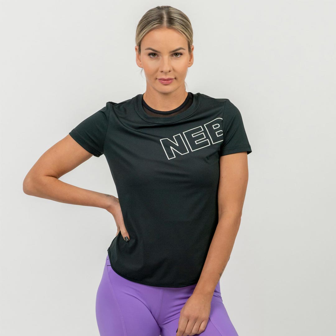 NEBBIA FIT Active Functional T-shirt Black