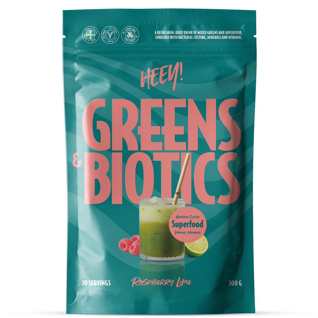 Heey! Greens & Biotics Superfood + Probiotics 300 g  Raspberry Lime