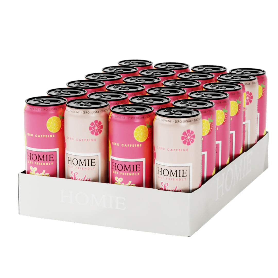 24 x Homie Soda Synbiotic 330 ml Mix-lava