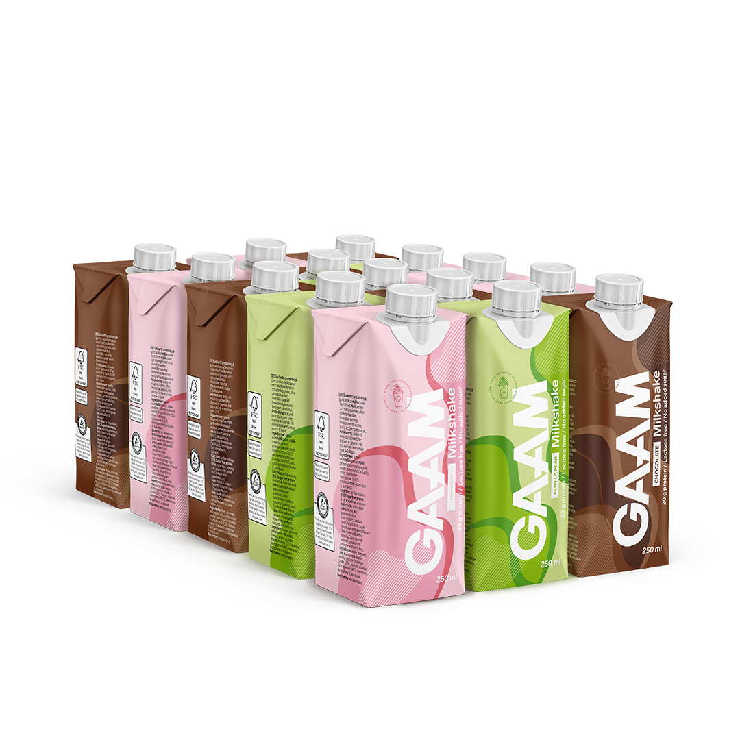 15 x GAAM Milkshake 250 ml Mix-lava