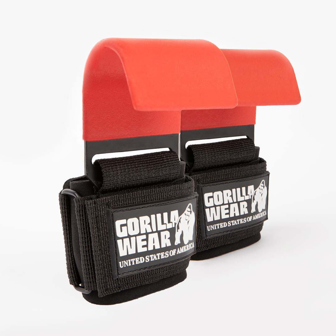Gorilla Wear Weight Lifting Hooks Black/Red