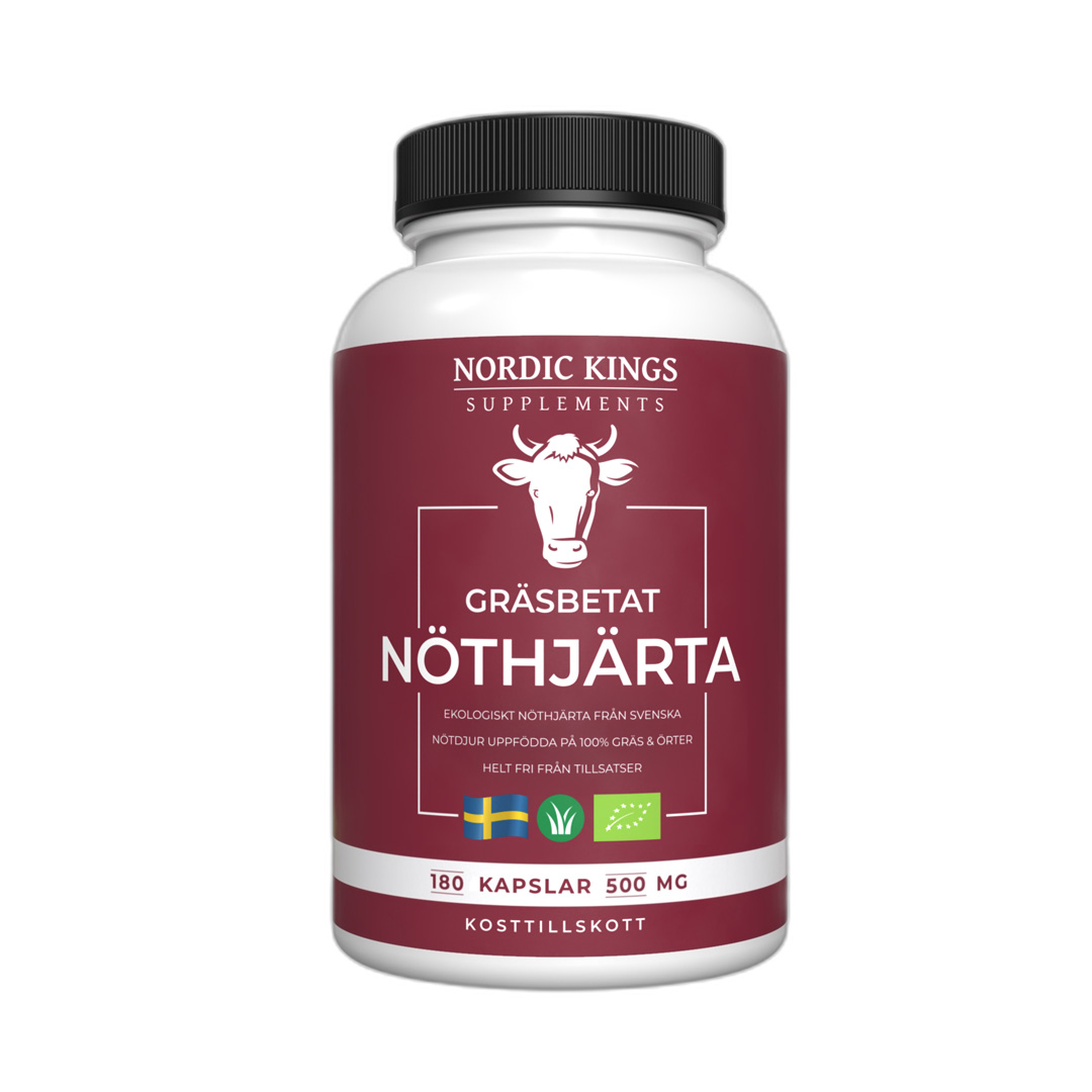 Nordic Kings Luomu ruoholla ruokittua naudan sydäntä 180 kaps