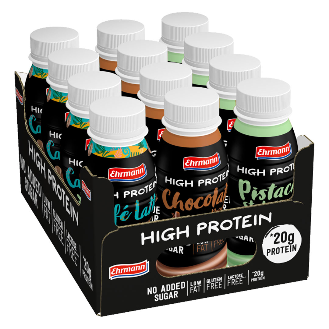 12 x Ehrmann High Protein Drink 250 ml Mix-lava