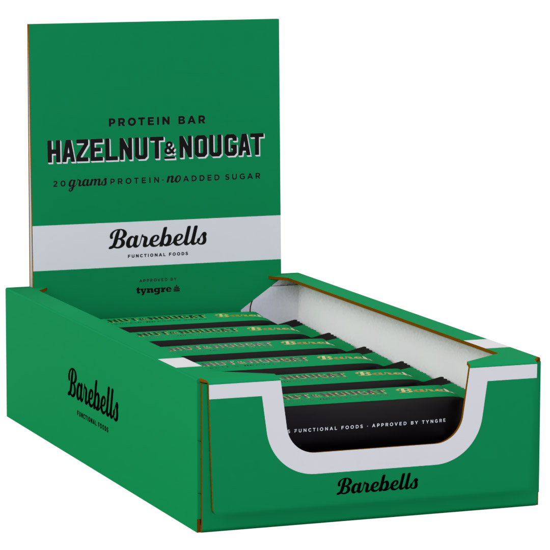 12 x Barebells Protein Bar 55 g Hazelnut & Nougat 