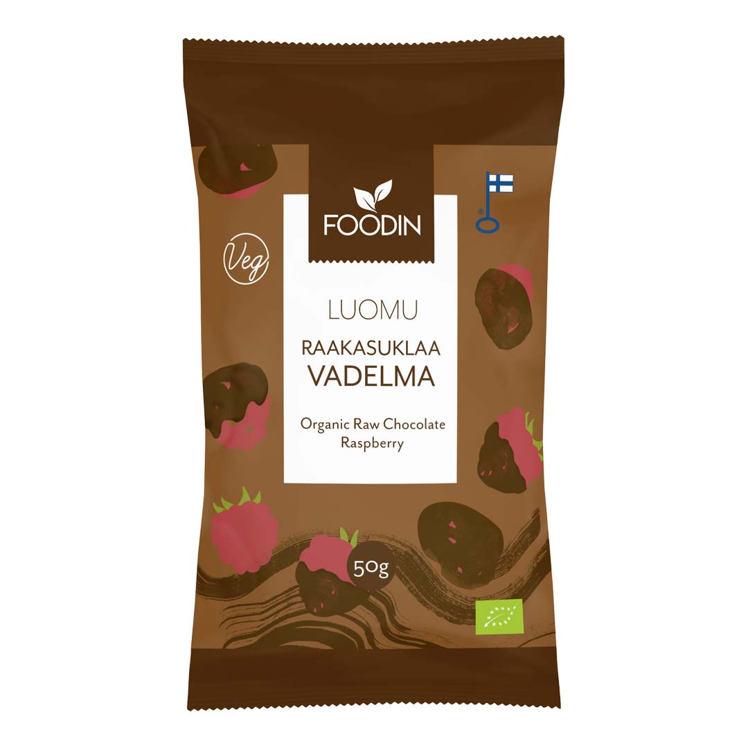 Foodin Raw Chocolate Coated Raspberry Organic 50 g