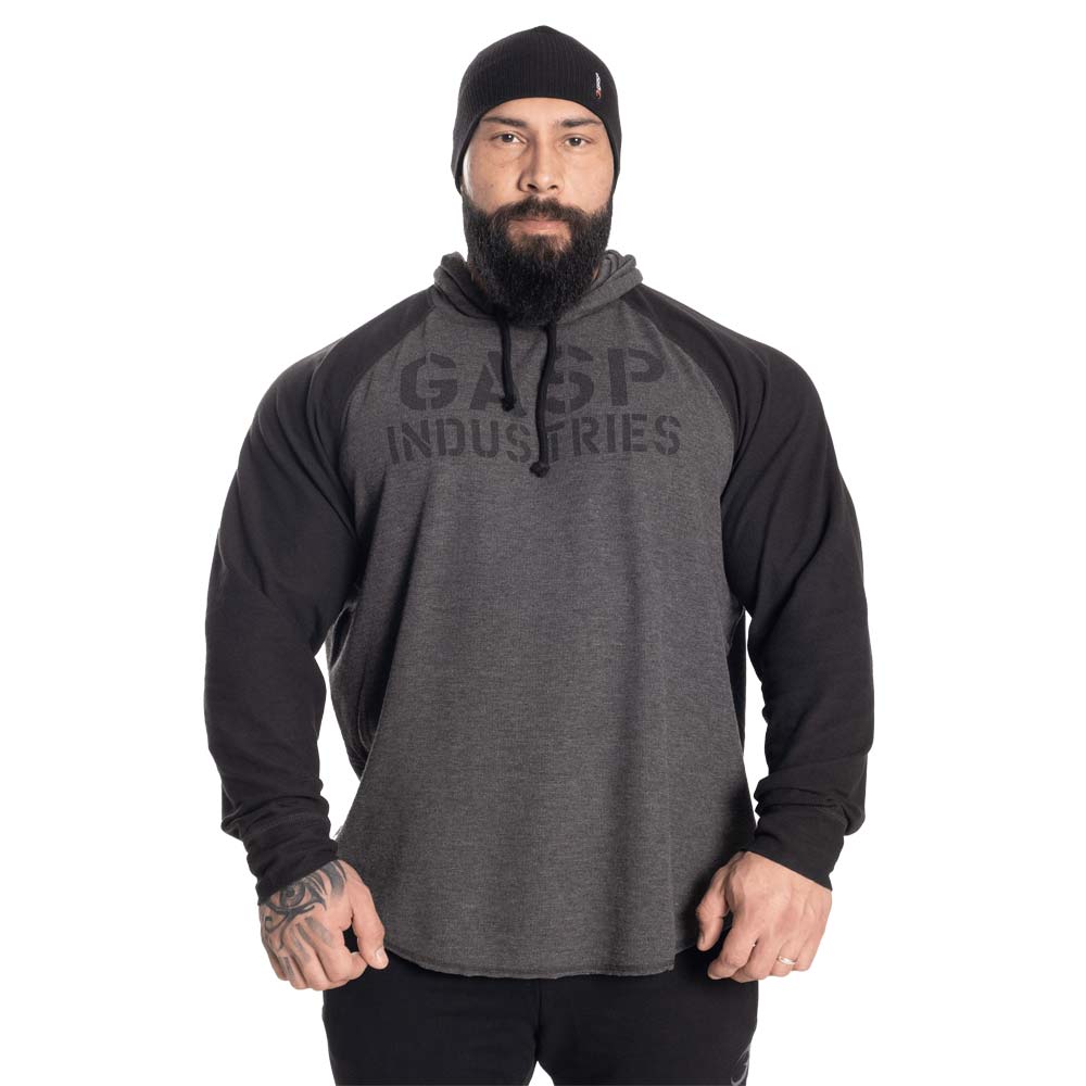 Gasp Long Sleeve Thermal Hoodie Graphite Melange