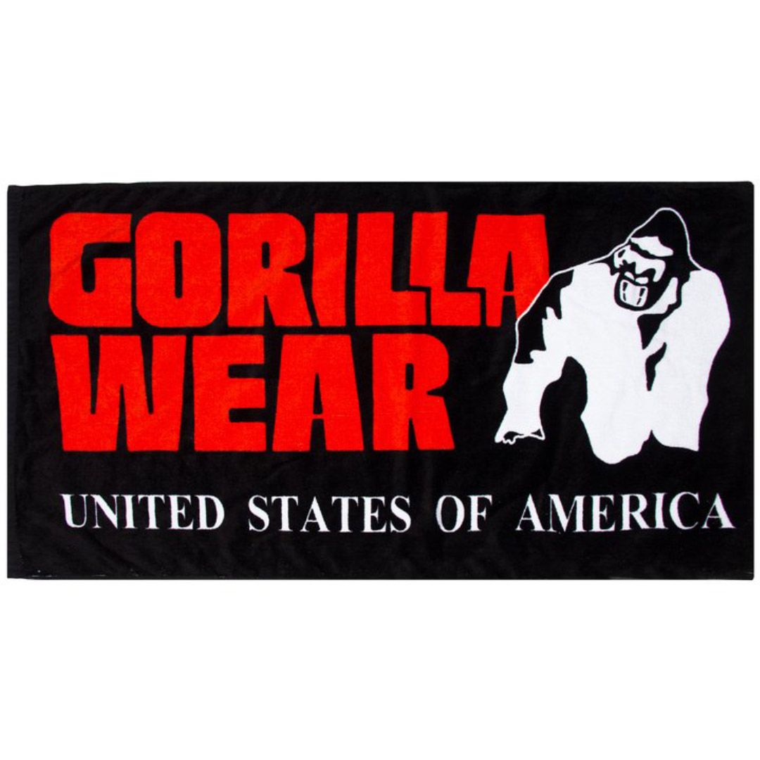 Gorilla Wear Classic Gym Towel Black & Red