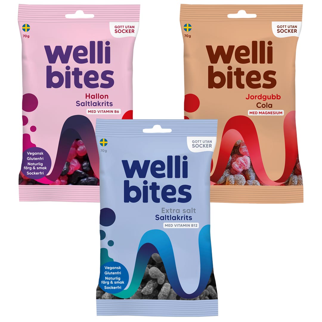 3 x Wellibites Candy 70 g