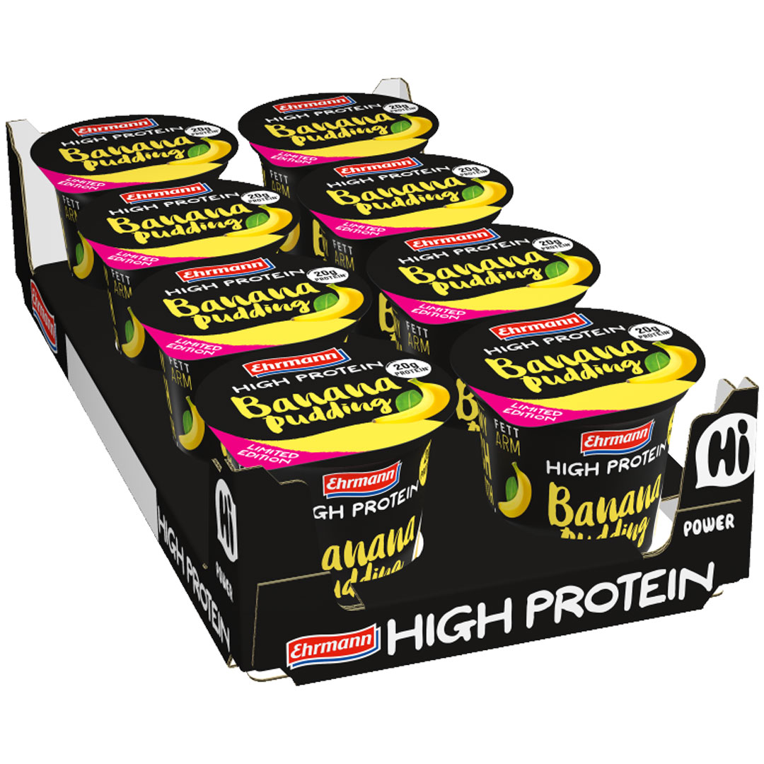 8 x Ehrmann High Protein Pudding 200 g Banana