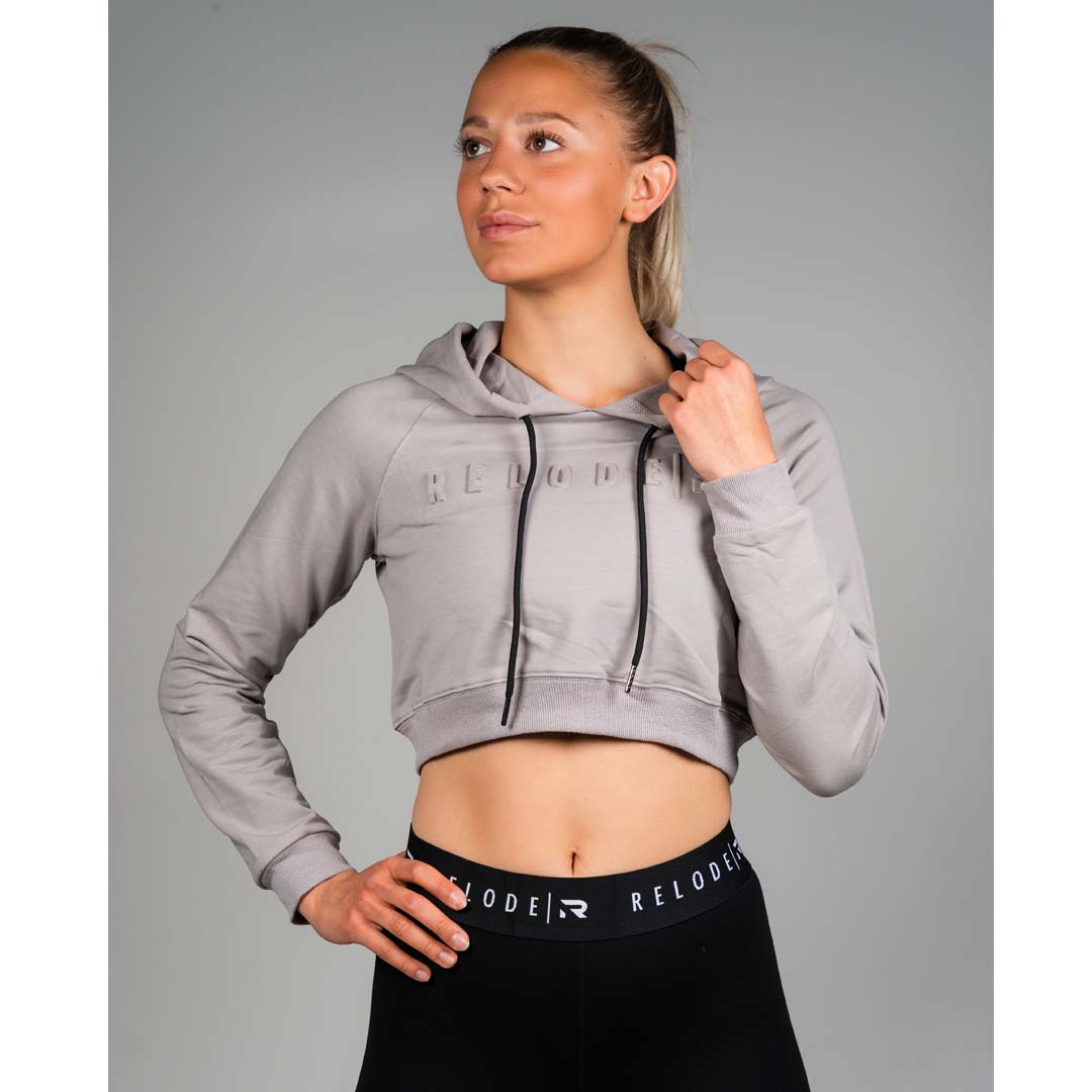 Relode Mercy Cropped Hoodie Grey