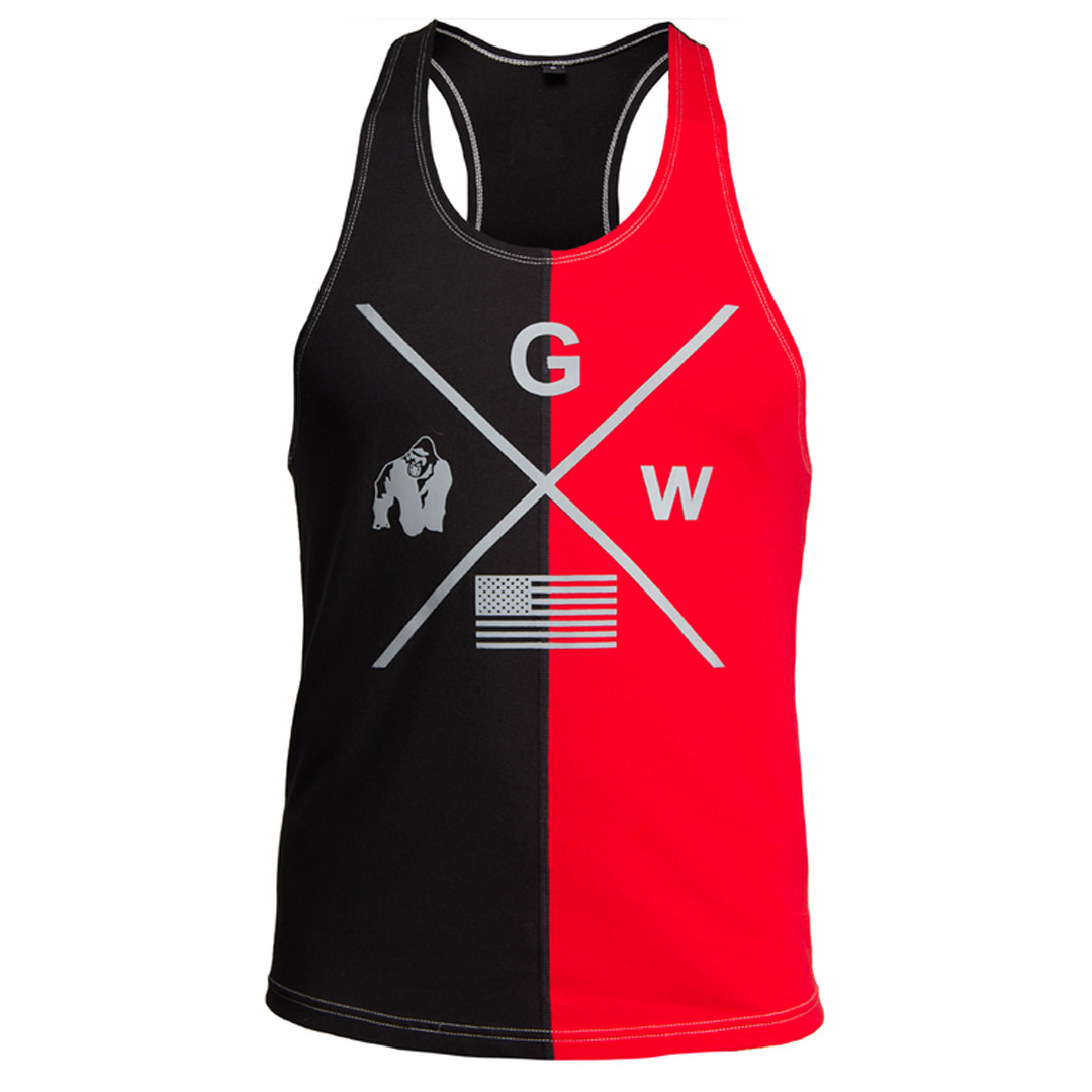 Gorilla Wear Sterling Stringer Tank Top Black & Red