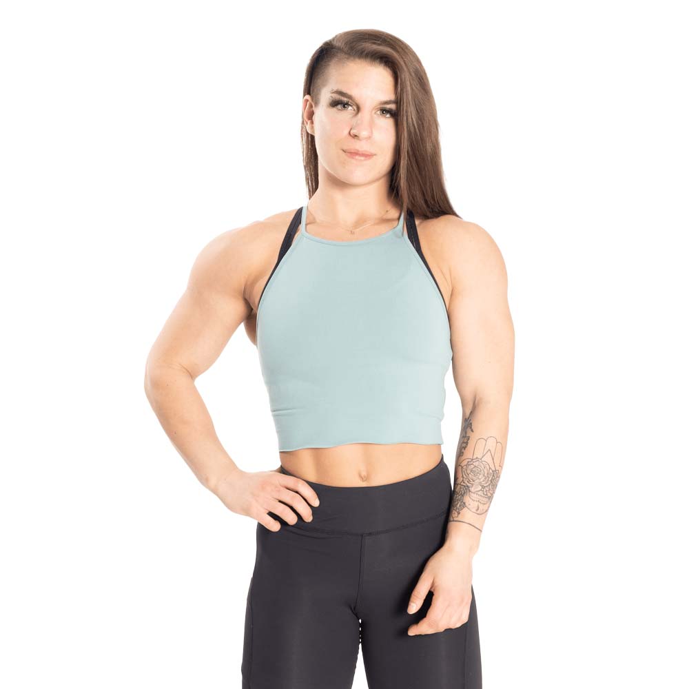 Better Bodies Performance Crop Halter Teal Green