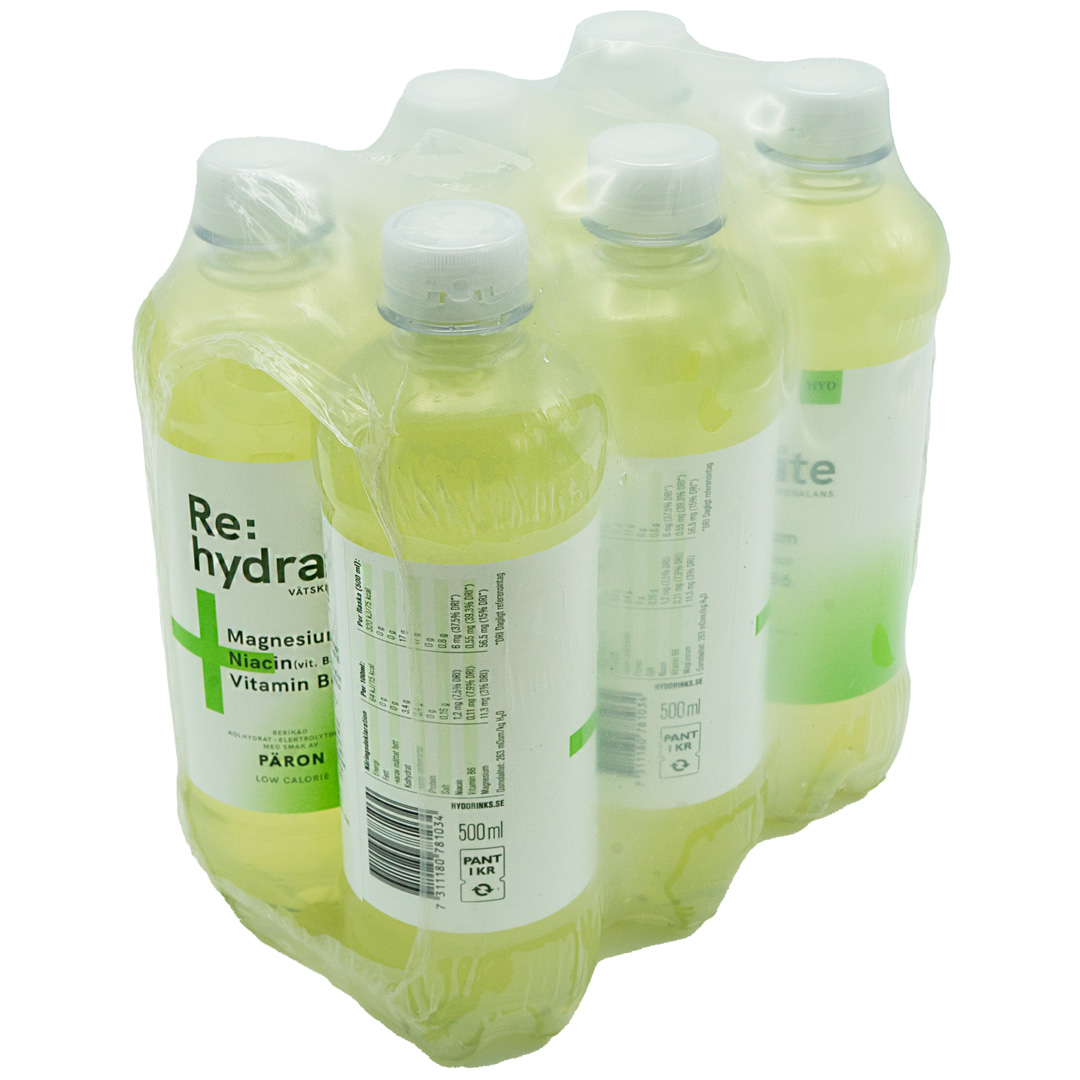 6 x Re:hydrate 500 ml Nesteiden korvaaminen