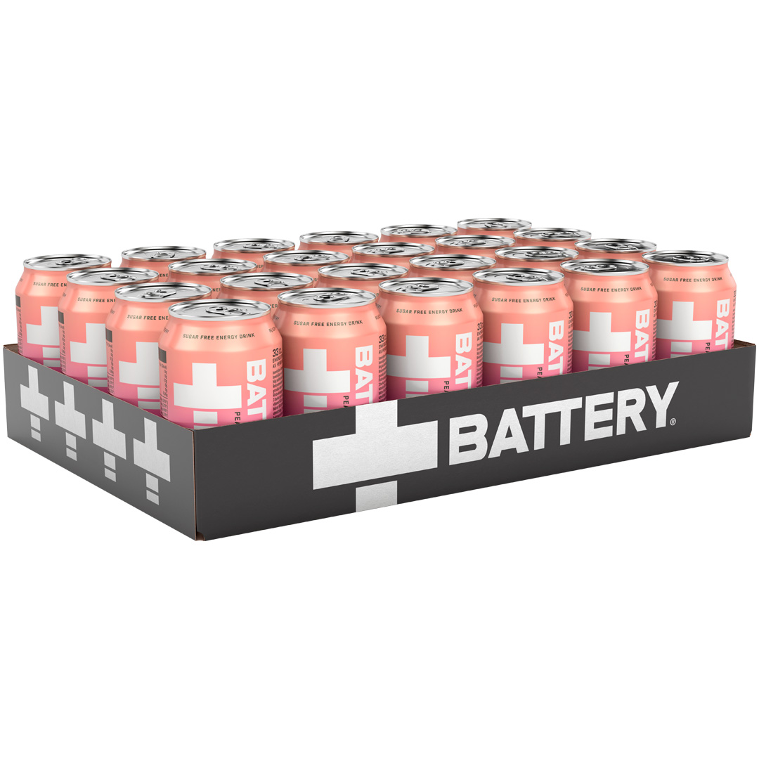 24 x Battery Energy Drink 330 ml Peach Raspberry