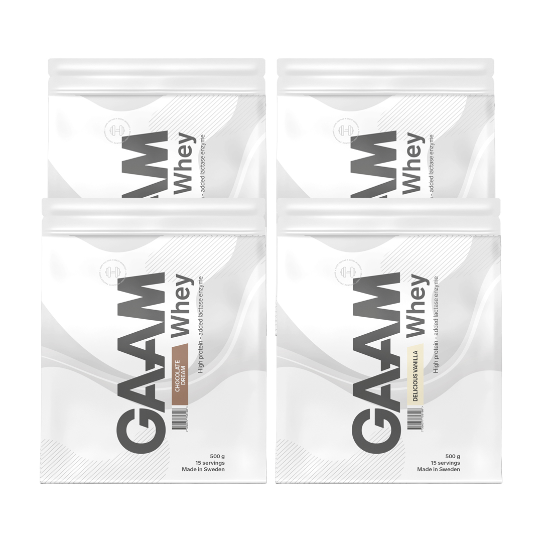 4 x GAAM Whey Proteiinijauhe 500 g
