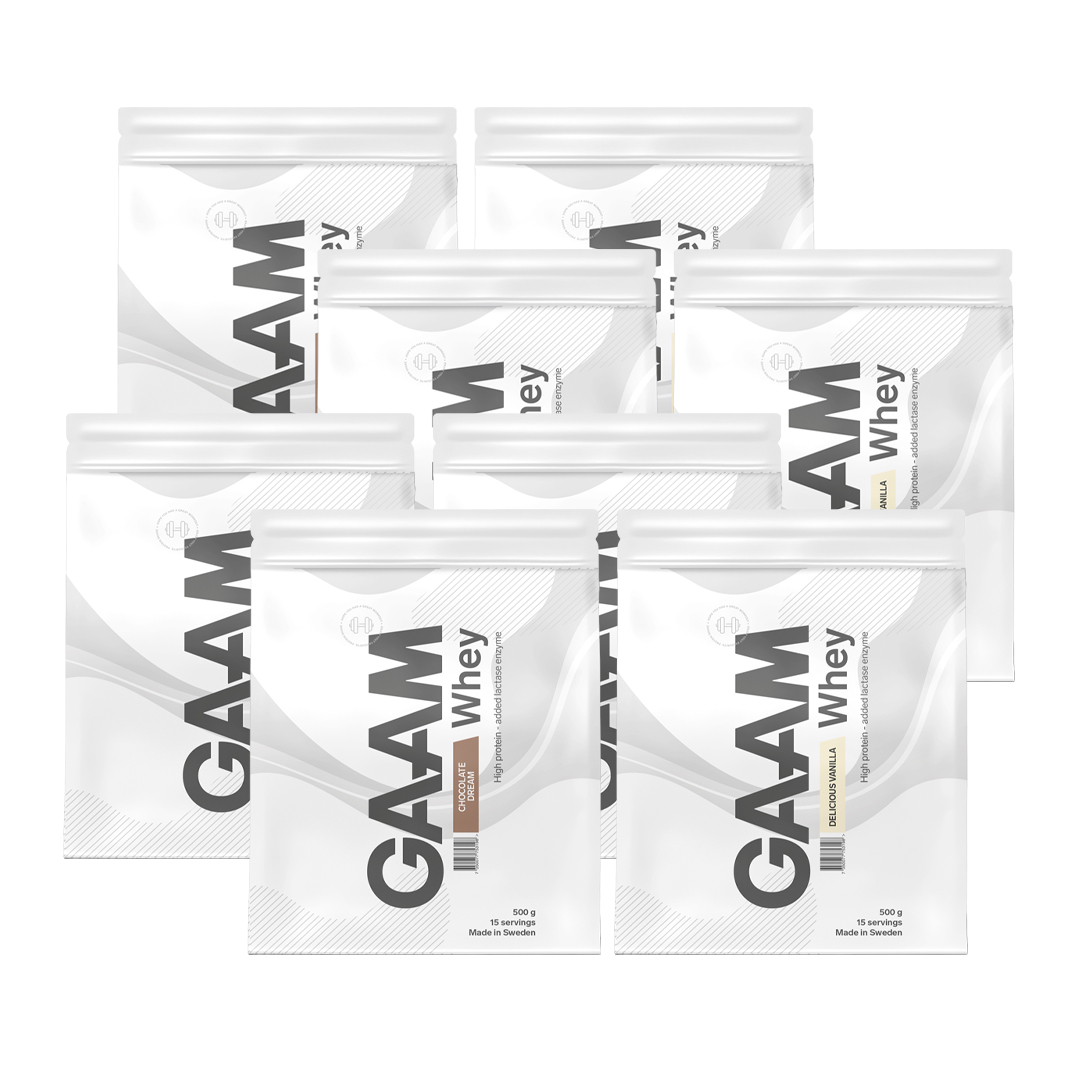 8 x GAAM Whey Proteiinijauhe 500 g
