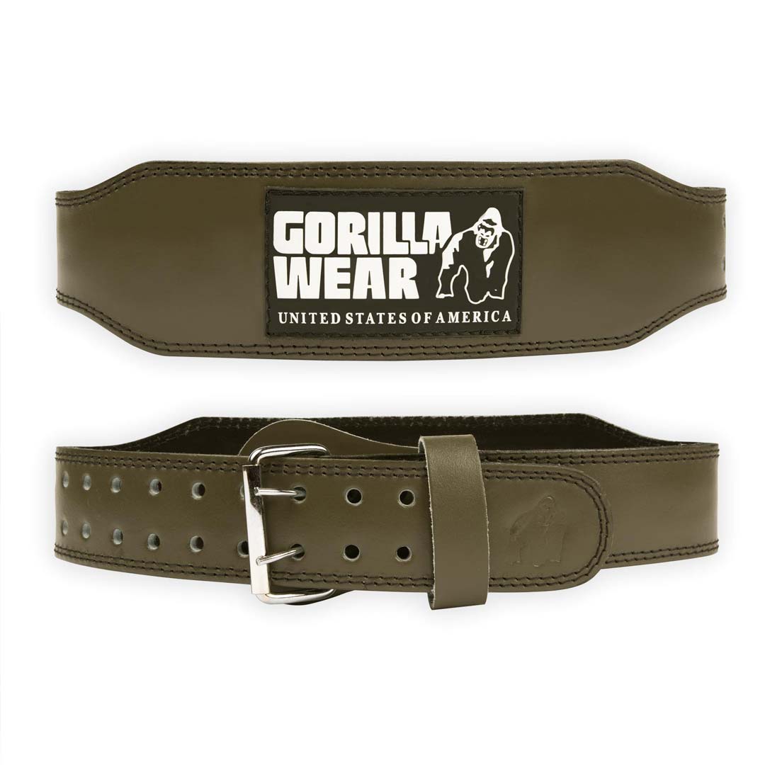 Gorilla Wear 4 Inch Padded Leather Belt Army Green