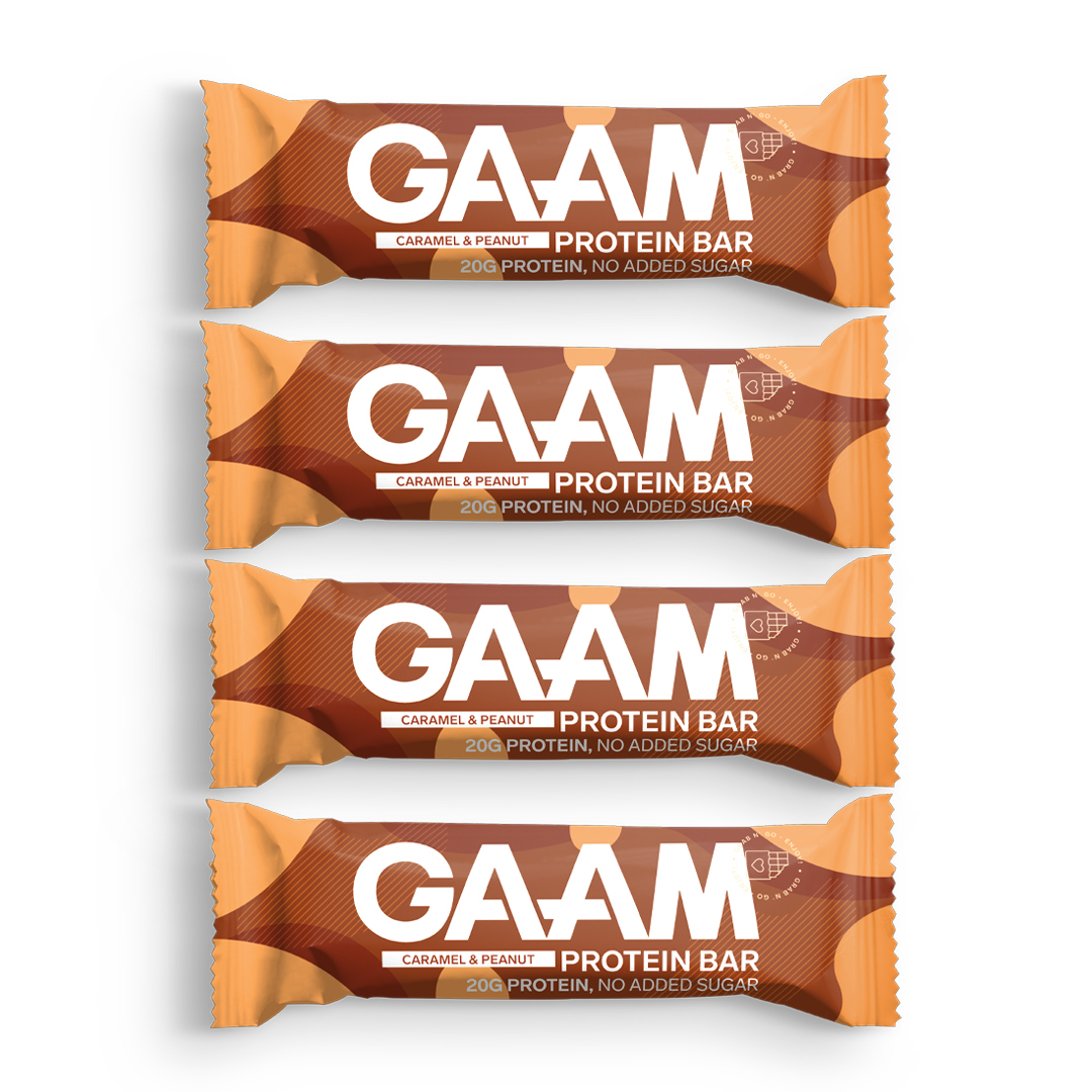 4 x GAAM Protein Bar 55 g Caramel & Peanut