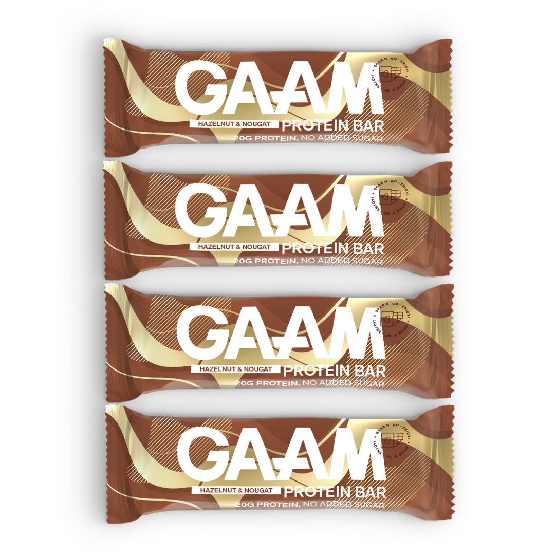 4 x GAAM Protein Bar 55 g Hazelnut & Nougat