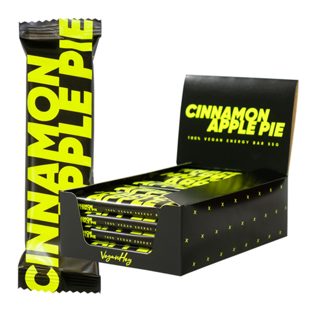 20 x VeganHey Vegan Bar 55 g Cinnamon Apple Pie