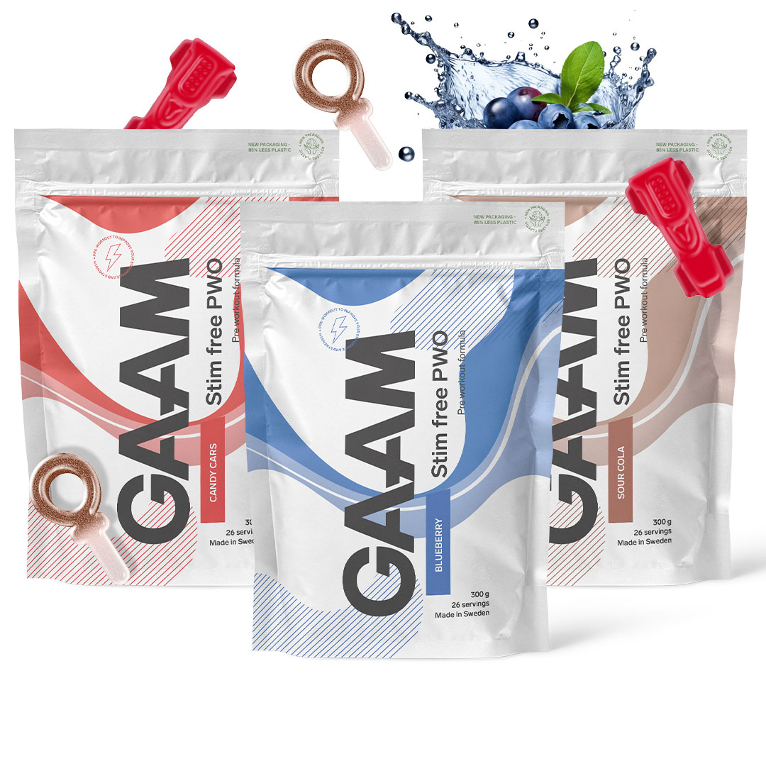 3 x GAAM Stim Free PWO 360 g