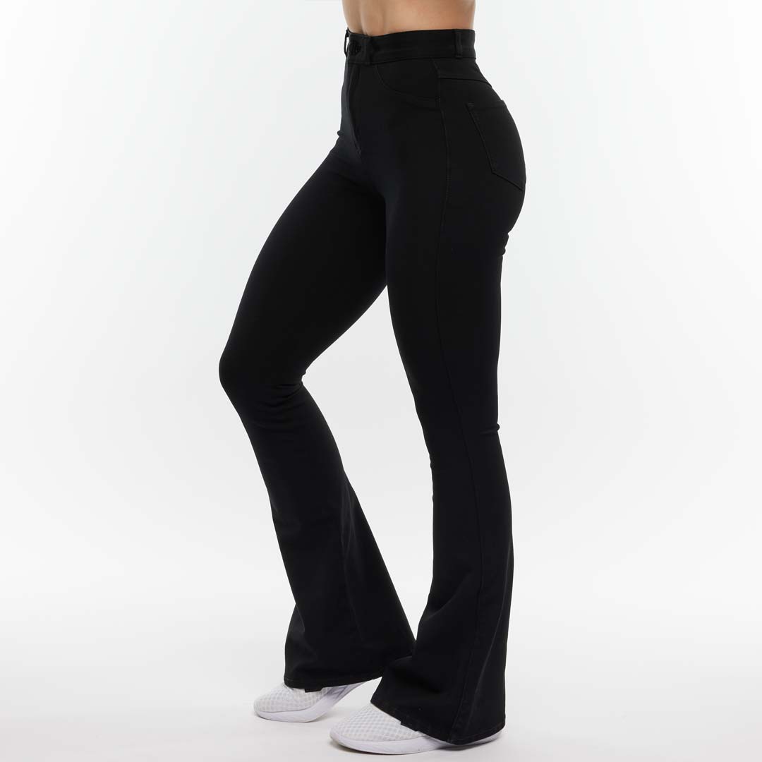 Embrace High Waist Jeans Flare Black