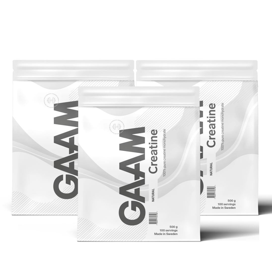 3 x GAAM Creatine Monohydrate 500 g