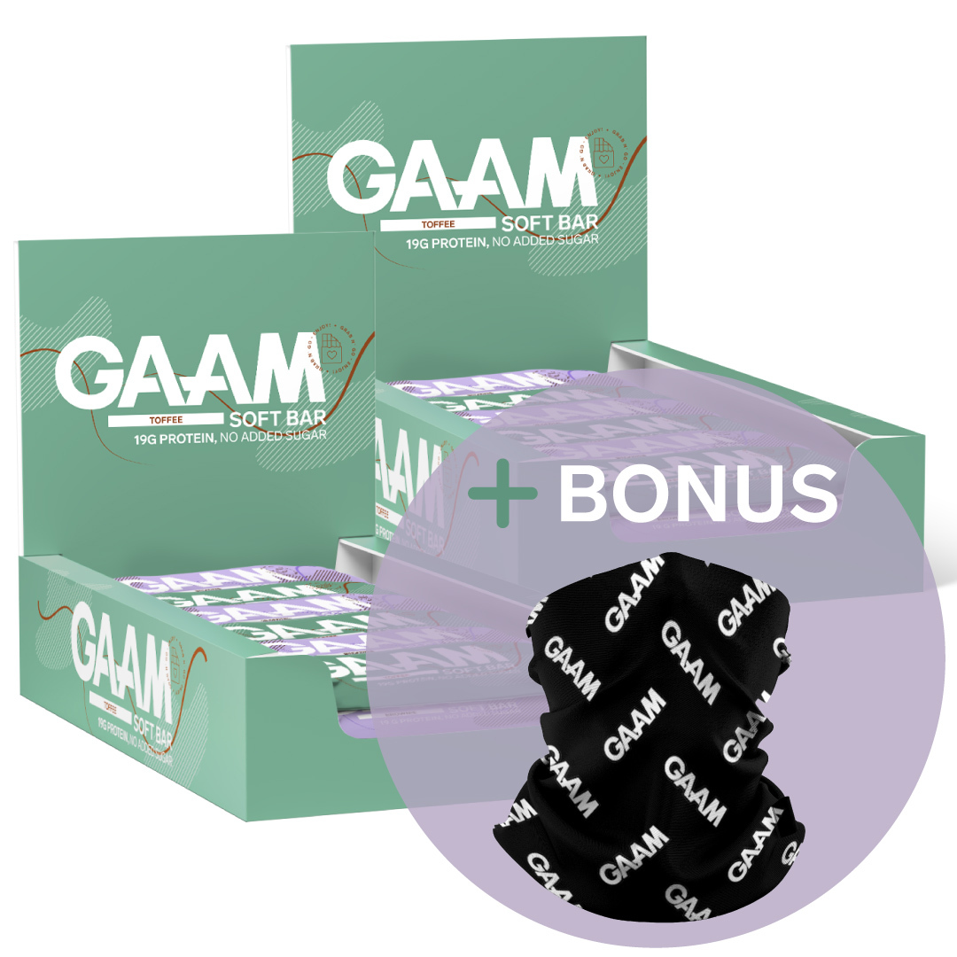 24 x GAAM Soft Bar 55 g Mix-laatikko + Bonustuote
