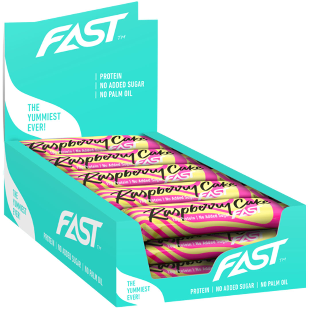 15 x FAST Sport Nutrition Enjoyment Bar 45 g Raspberry Cake