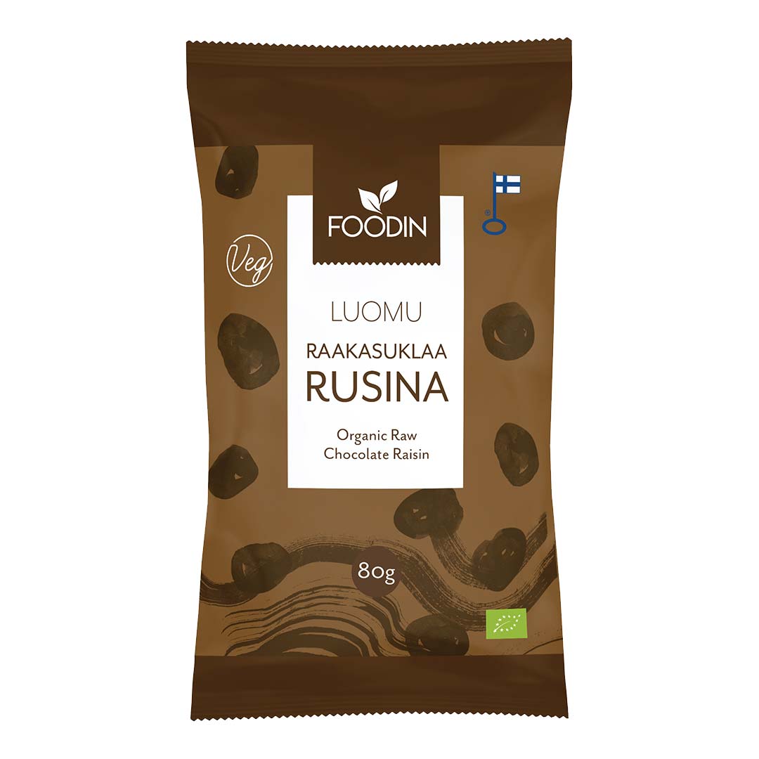Foodin Raw Chocolate Coated Raisin Organic 80 g